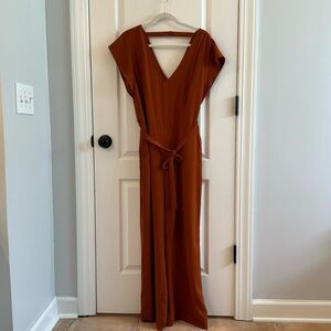 Target burnt orange tap sleeve jumpsuit